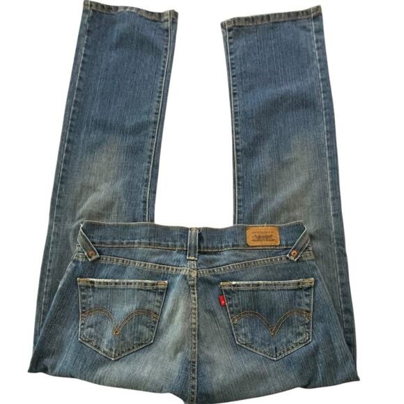 Levis 504 Red Tab Jeans Womens 14 Slouch Straight Leg Mid Wash Streetwear Denim - Picture 6 of 9